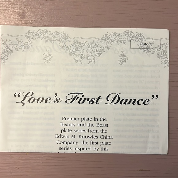 Beauty and the Beast.  Love’s First Dance.   Decorative Plate.  Disney. - Picture 4 of 4